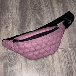 Quilted Pink Heart Waist Bag